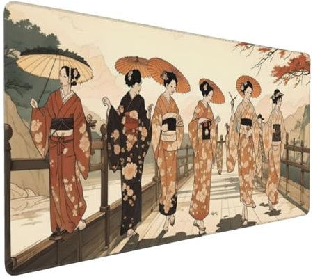 Tapis de Souris XXL 500x250x3 mm, Tapis de Souris Japon sous Main Bureau, Grand Gaming Mouse Pad de Jeu XXL avec Caoutchouc Etanche et Antidérapant, Mouse Pad Femme sous Main Bureau pour Gamer H-942