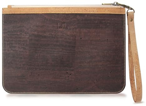 Boshiho Kork Kosmetiktasche Kleine - Make up Tasche für Handtasche, Cord Schminktasche Damen Reise für Mädchen Frauen Geschenk (AM0364-Brown-1pcs)