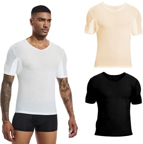 VINELEA 2 st mäns andningsbara underarmsvettkuddar underarm svettdynor skjorta för män svettsäkra tröjor för nätdesign, Beigesvart, XL