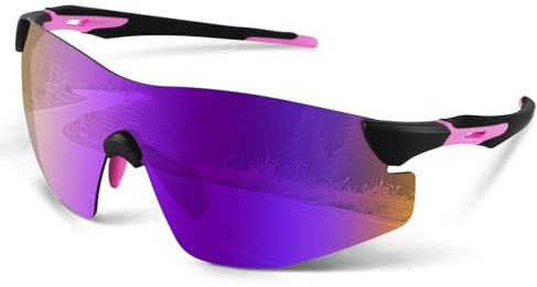 OULIQI Fahrradbrille Damen Herren– Sport Sonnenbrille & Schnelle Brille mit UV400-Schutz, für MTB Rennrad Radfahren Laufen Biking Joggen Outdoor Sportarten