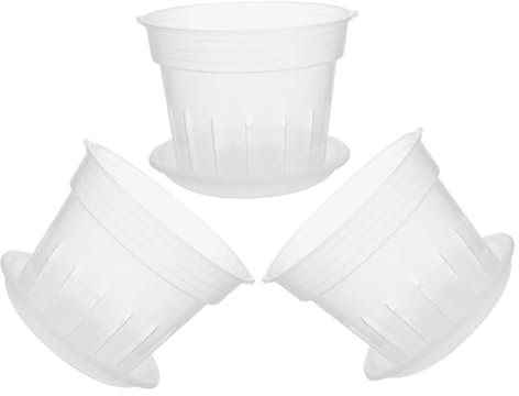 CLISPEED 3 Pièces Pots à Orchidées Transparent Jardinières Plastique Durables pour Intérieur Extérieur Spécialement Conçues pour Orchidées