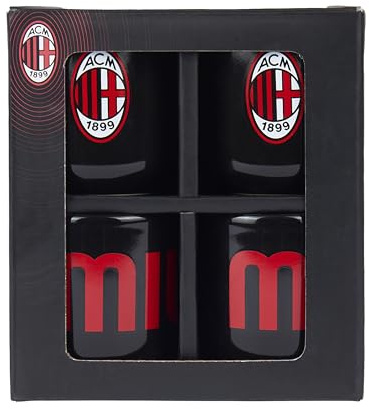 A.C. Milan - Set Tazzine Caffè Natalizia, Prodotto Ufficiale, Nero, TU