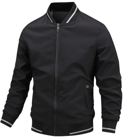 Genérico Chaqueta Entretiempo Hombre, Cazadora Hombre Invierno, con Bolsillos con Cremallera Y Tejido Antiarrugas Holgados Chaqueta Ligero Cómodo Cazadora Deportiva para Senderismo O Ciudad