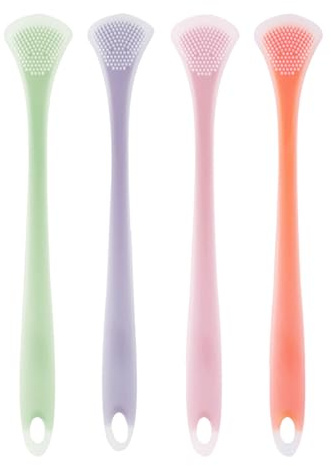 Set De Raspadores Linguales | 4 Limpiadores De Silicona Suave | Herramienta De Higiene Bucal Para Un Aliento Fresco | Eliminador Suave Del Mal Aliento Para Adultos, Adolescentes Y Niños | Herramienta