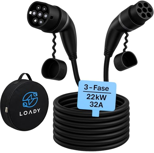 LDY Typ 2 Ladekabel 22kw 20 Meter, Kabel Elektroauto Modus 3 / 32A / 3-Phasig, Ladekabel Elektroauto Typ 2 auf Type 2, Ladekabel e Auto