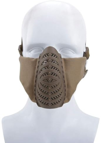 Demi-Masque Tactique, pour Airsoft Jeux Tactiques Jeux CS et Cosplay d'halloween(Mud Color)