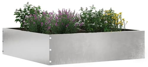 vidaXL Rasenkante 50 x 50 x 13 cm Edelstahl Silber