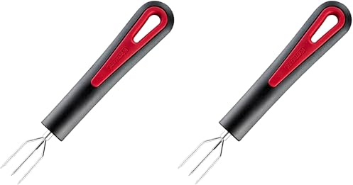Westmark Fourchette à Pommes de Terre à 3 dents, longueur : 16,3 cm, Acier inoxydable/plastique, Gallant, Noir/rouge, 29142270 (Lot de 2)