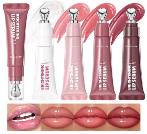 Lot de 4 gloss à lèvres, hydratant, tenue 24 heures, gloss pour femmes, renforce la barrière cutanée, soin des lèvres