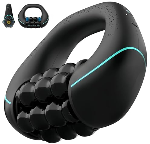 Masajeador EléCtrico De Mano Con Rodillos, Rodillo De Masaje EléCtrico Con Mango, 3 Niveles De Intensidad, 6 Cabezales De Masaje Giratorios Para Espalda, Cuello Y Piernas (negro)