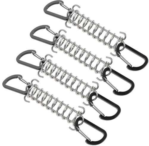 STOBAZA Tent Spring Buckle 4pcs Stainless Steel Portable Rope Tightener | Lightweight Quick Setup Design, Reliable Performance for Awning and Tent Use, Compact 4 Piece Set
