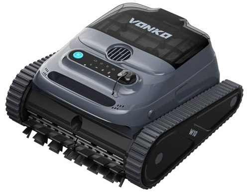 VONKO W10 Poolroboter Boden und Wand, Wasserlinie, Poolsauger Akku Kabelloser, mit AI-Vision Navigation, 20000LPH Leistungsstarker, Poolreiniger für Pools bis zu 200㎡,Puderblau