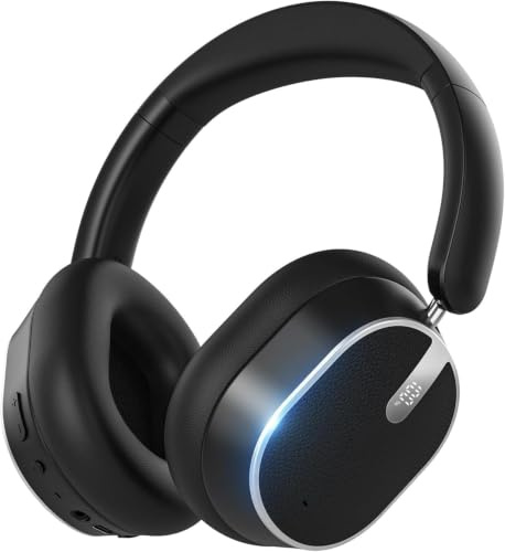 MMWOWARTS Hybrid Active Noise Cancelling Bluetooth Headphones,Bluetooth 6.0 Over Ear Wireless Headphones with 120H Playtime, Hi-Res Audio, Deep Bass, Memory Foam Ear Cups for Home Office Travel
