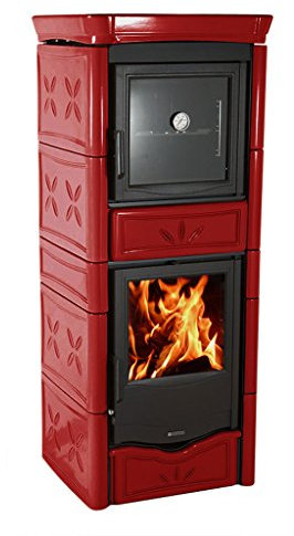 La Nordica - Stufa a legna nicoletta forno serie armony bordeaux 9,1kw