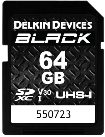Delkin Devices Black Rugged SDHC Memory Card, UHS-I, C10, U3, V30, Full HD & 4K Video, Up to 90MB/s Read, 90MB/s Write (64GB)
