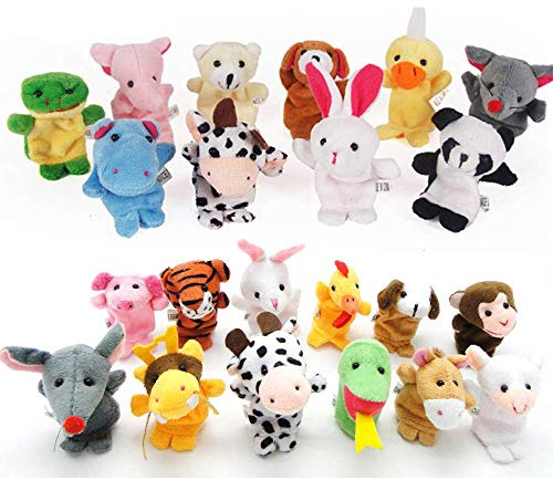 22 pcs Plush Animals Finger Puppet Toys - Mini Plush Figures Toy Assortment for Kids, Soft Hands Finger Puppets Game for Autistic Children, Great Family Parents Talking Story Set