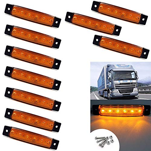 VIGORFLYRUN PARTS LTD 10x 6 LED 3.8 Luce Laterale da Camion Indicatore LED Lampada di Posizione, per 12V Rimorchio Camion Furgone Rimorchi Auto Trattore Camper SUV - Rosso