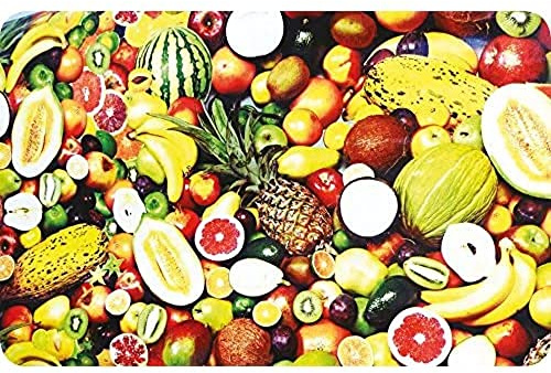 Springboard PVC Table Cloth and Floor Cover - Rectangular Waterproof Wipe Clean Tablecloth for Kids Messy Play and Arts and Crafts - Plastic Wipeable Table Cover - 1.4 x 1.7m Rectangle - Fruit Design