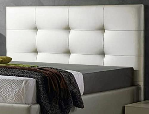 DecorQUALITY ED Cabecero Cama 135 Cabezal Acolchado tapizado cabeceros Polipiel Moderno Mod. Texas Todas Las Medidas y Colores (Blanco, 135 * 70)