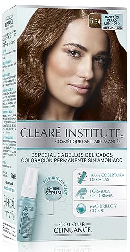 Colour Clinuance. Tinte Capilar Cabellos Delicados. 5.34 Castaño Claro Luminoso, Coloración Permanente Sin Amoniaco, Más Brillo, Color Intenso y Duradero, 100% Cobertura, Testado Dermatológicamente