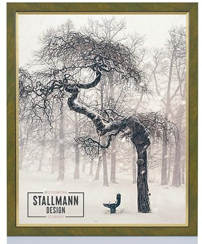 Stallmann Design Bilderrahmen my Frames 50x100 cm gold gewischt Rahmen fuer Dina 4 und 60 andere Formate Fotorahmen Wechselrahmen aus Holz MDF mehrere Farben wählbar Frame für Foto oder Bilder