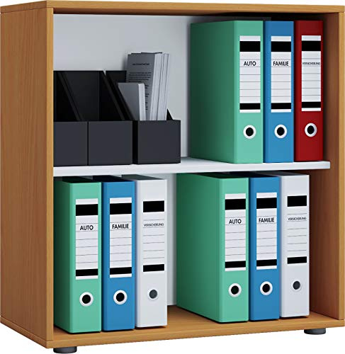 VCM Büroregal 70x37x74 cm 2 Fächer Standregal Bücherregal Aktenregal | Offener Stauraum für Ordner, Akten und Bücher - Arbeitszimmer oder Studierzimmer - Berufstätige und Studierende -