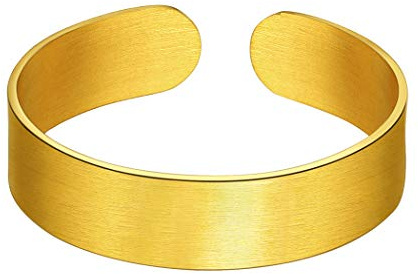 Suplight offener Ring für Damen Herren 5/10/17mm breit verstellbarer Ring glänzend/matte Band Ring Knöchelring Edelstahl/18k Vergoldet Eheringe Partnerringe Finger Schmuck mit Geschenkbox