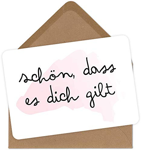 OWLBOOK Grußkarte Karte Schön, dass es dich gibt Geschenkkarte mit Briefumschlag Geschenke Geschenkideen Frauen Geburtstag Jahrestag