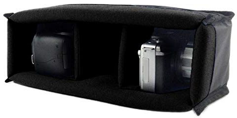Universal kameratillbehörsväska, DSLR-kameralins Vattentät stötsäker insatsväska Kameralinspartitionspåse, för kameravideokamera(Black)