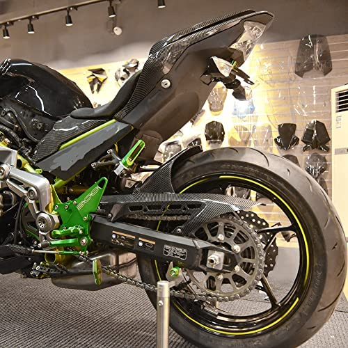 Motorrad Kohlefaser Hinterreifen Kotflügel Kotflügel Spritzschutz Schlamm Staubschutz Radabdeckung Schutz Panel Verkleidung für Z900 Z 900 Z-900 RS 2017 2018 2019 2020 2021 2022 2023(Hinten)