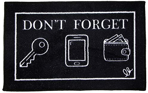 OLIVO.Shop | FUNNY Don't Forget Zerbino asciugapassi 45x75 cm antiscivolo con scritte originali bianco nero idea regalo