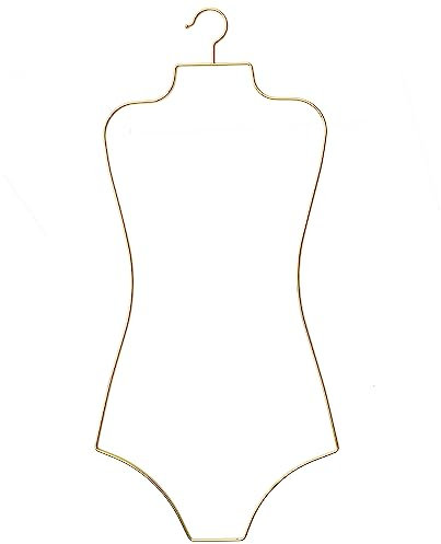 Arekuaei Gruccia per abiti in filo di ferro dorato, confezione da 10 appendiabiti per bikini a forma di corpo