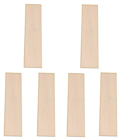 Mxfans 6Pcs 50x200x1.5mm non verniciato tiglio compensato sottile fogli per artigianato fai da te