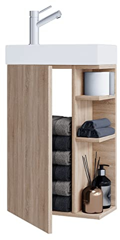 2-TLG Set | Waschplatz für Gäste WC | Gästebad | Waschtisch Toilette | Badmöbel Badezimmer Set – Lumia