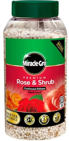 Miracle-Gro Premium Rose & Shrub Continuous Release Plant Food, 900g with a Thank You Sticker