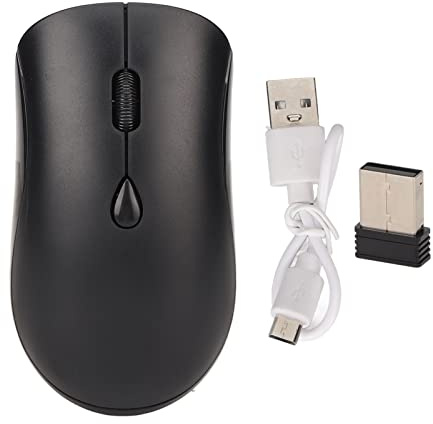 Vikye Souris sans Fil pour PC, Ordinateur Portable, 2.4G sans Fil Bluetooth 5.2 Souris Ergonomique Batterie Rechargeable 500mAh 1600DPI Souris Silencieuse pour Ordinateurs de Bureau PC (Noir)