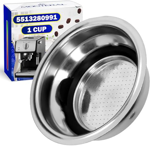 Kaffeefilter Edelstahl 1 Tasse 5513280991 für DeLonghi | Kaffeesieb ist Geeignet Als Siebträger Zubehör - Garantie 10 Jahre - MONTERAL