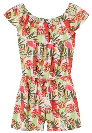 NKFVINAYA SS PlaySUIT FFFFF NOOS, Ljusvit/tryck: tropiskt, 164 cm