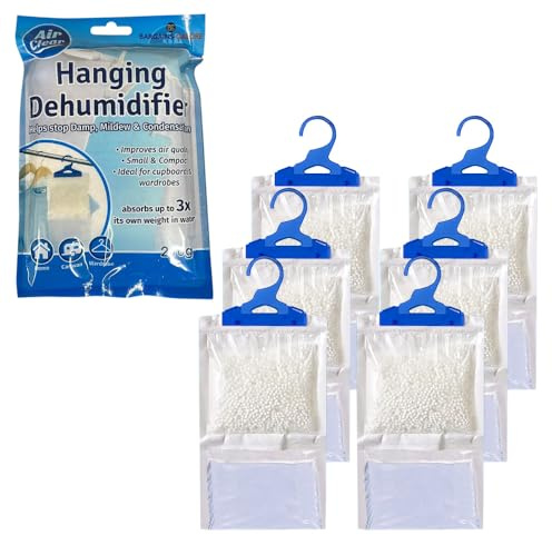 Set Of 6 Unscented Disposable Wardrobe Dehumidifier - Prevent Damp and Mould 210g - Hanging Condensation Remover | Moisture In Home, Bathroom, Window, House, Kitchen, Bedroom Interior Traps
