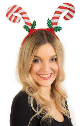 KarnevalsTeufel Weihnachtlicher Haarreif mit Zuckerstangen Weihnachten Haarschmuck Advent Heiligabend Party