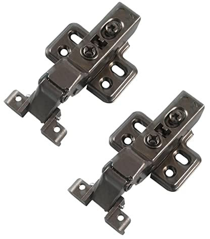 2PCS Edelstahlscharnier, hydraulisches Scharnier for Glastüren mit Aluminiumrahmen, geeignet for Kleiderschrank, Küche, Weinschrank usw. (Color : Big Bend-Blakc)