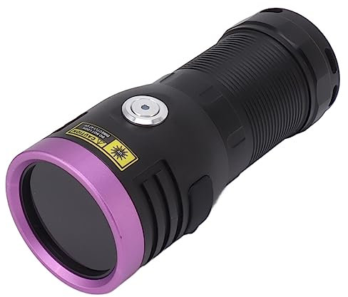 HOHXFYP Linterna UV 365 Nm, Linternas de Mano con Luz Negra LED de 60 W, Lámpara de Luz UV USB Tipo C Recargable con Luz Negra para Orina de Perro/Gato, Billetes, Joyas de Ámbar