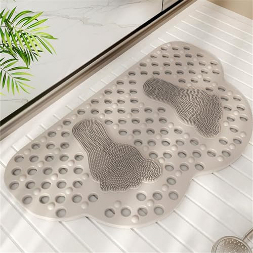 Morbuy Antirutschmatte Badewannenmatte Kinder rutschfest Maschinenwaschbar Duschmatte Badewanne Badematte mit Saugnäpfen, Starke Saugkraft (70x40cm,Beige)