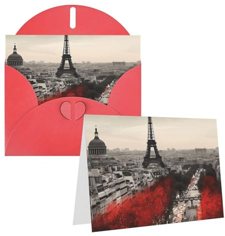 Paris Geburtstagskarten mit Umschlägen, Notizkarten für alle Anlässe, inklusive Grußkarte, Blankokarten, Trauerkarten, Thinking Of You Karten