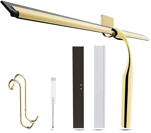 Wunset 40 cm Shower Squeegee, Large Gold Window Squeegee - 6 Pieces Set Including 2 Replacement Silicone Lips, Squeegee Shower Cleaner for Shower Doors and Various Smooth Surfaces (40 cm, Gold)