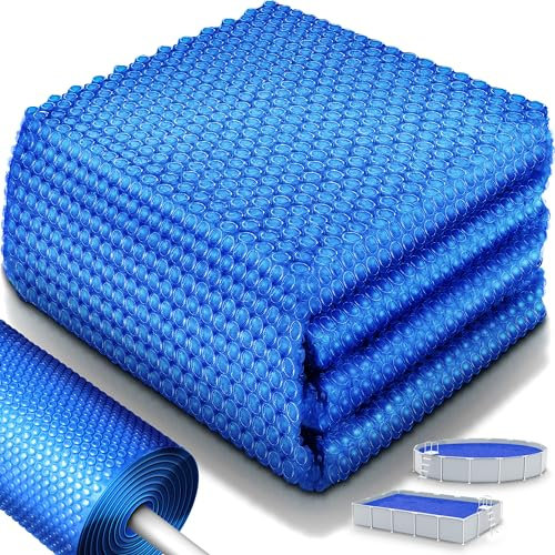 tillvex® Telone di copertura solare di alta qualità, 400 µm, rettangolare, 600 x 400 cm, ritagliabile, copertura solare, per piscina e riscaldamento dell'acqua