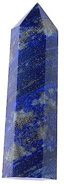 Piedra de Varita de Piedra terapéutica con Punta de Cristal de lapislázuli de Columna de Cuarzo Natural (5_6 cm)