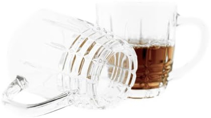 Almina Mira 6er-Gläser Set mit Henkel Teeglas mit Struktur, 200 ml