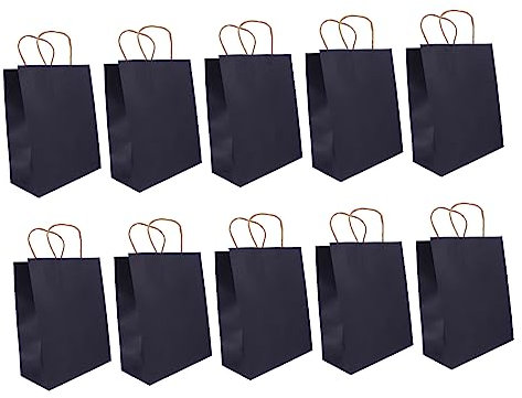COLLBATH 10stücke Kraftpapiertüten Takeaway-verpackungstüte Mit Henkel Für Bäckerei-brottüten Aus Kraftpapier Robust Und Wiederverwendbar Für Lebensmittel Und Andere Dinge