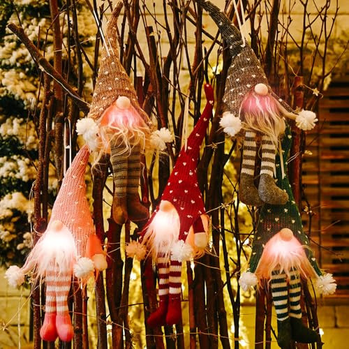 PASLFC 5 Stück Weihnachtswichtel Beleuchtet, Weihnachtswichtel Figuren, Wichtel Figuren Groß, Weihnachtsdeko Wichtel, Weihnachtsdeko Innen,Weihnachtsgeschen